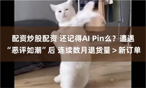 配资炒股配资 还记得AI Pin么？遭遇“恶评如潮”后 连续数月退货量＞新订单