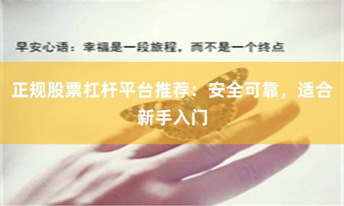 正规股票杠杆平台推荐：安全可靠，适合新手入门